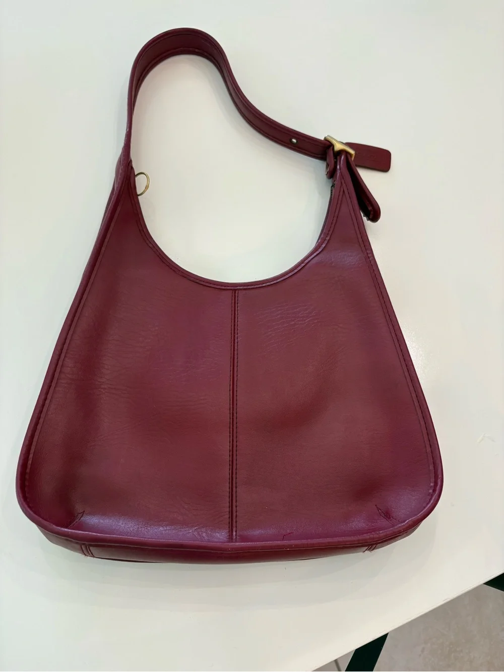 Coach Vintage Red Leather Hobo Shoulder Bag